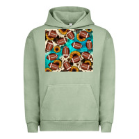 Pigment Oil Green football turquoise sunflower Urban Hoodie - JahusDesignShop