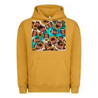 Pigment Peanut Butter football turquoise sunflower Urban Hoodie - JahusDesignShop