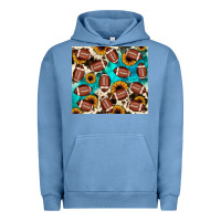 Pigment Pebble Blue football turquoise sunflower Urban Hoodie - JahusDesignShop