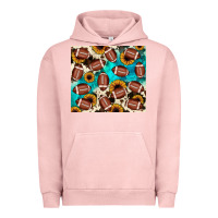Pigment Salmon football turquoise sunflower Urban Hoodie - JahusDesignShop