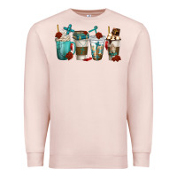 Pale Pink faith coffee cups Premium Sweatshirt - texasbilliewilder