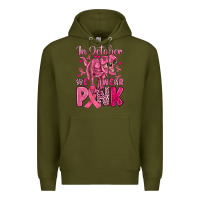 Army Green in october we wear pink dinosaur Premium Hoodie - JahusDesignShop