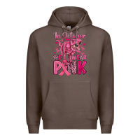 Coffee in october we wear pink dinosaur Premium Hoodie - JahusDesignShop