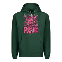 Sports Green in october we wear pink dinosaur Premium Hoodie - JahusDesignShop