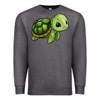 Charcoal Heather cute turtle Premium Sweatshirt - Zillion Design Studio