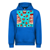Cobalt valentines day cake and strawberries seamless pattern Urban Hoodie - BundleAndBundleShop