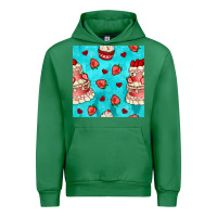 Emerald valentines day cake and strawberries seamless pattern Urban Hoodie - BundleAndBundleShop