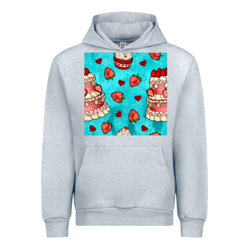 Valentines Day Cake And Strawberries Seamless Pattern Urban Hoodie by BundleAndBundleShop | Teevron