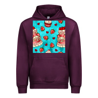 Mauve Wine valentines day cake and strawberries seamless pattern Urban Hoodie - BundleAndBundleShop