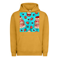 Pigment Peanut Butter valentines day cake and strawberries seamless pattern Urban Hoodie - BundleAndBundleShop