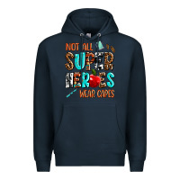 Navy not all super heroes wear capes Premium Hoodie - AdoDesignShop