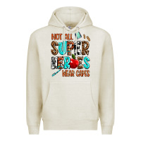 Oatmeal Heather not all super heroes wear capes Premium Hoodie - AdoDesignShop