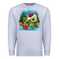 Heather Grey christmas turtle Premium Sweatshirt - Zillion Design Studio