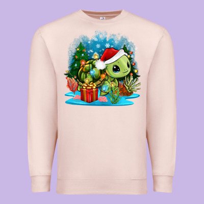 Christmas Turtle Premium Sweatshirt Designed By Zillion Design Studio