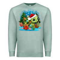 Seafoam christmas turtle Premium Sweatshirt - Zillion Design Studio