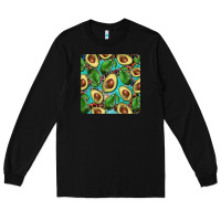 Black avacado with turquoise and leopard background mug coaster Long Sleeve Tee - BarkalooDesign
