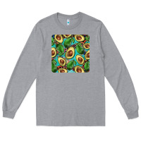 Heather Grey avacado with turquoise and leopard background mug coaster Long Sleeve Tee - BarkalooDesign