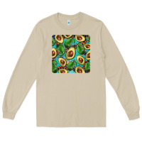 Mushroom avacado with turquoise and leopard background mug coaster Long Sleeve Tee - BarkalooDesign