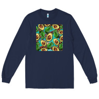 Navy avacado with turquoise and leopard background mug coaster Long Sleeve Tee - BarkalooDesign