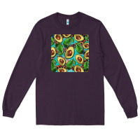 Plum avacado with turquoise and leopard background mug coaster Long Sleeve Tee - BarkalooDesign