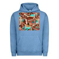 Pigment Pebble Blue football leopard cowhide Urban Hoodie - JahusDesignShop
