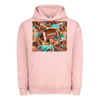 Pigment Salmon football leopard cowhide Urban Hoodie - JahusDesignShop