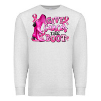 Oatmeal Heather give cancer the boot Premium Sweatshirt - RanaPortraitStore