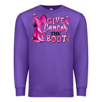Purple give cancer the boot Premium Sweatshirt - RanaPortraitStore
