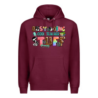 Burgundy busy doing cool teacher stuff Premium Hoodie - AdoDesignShop