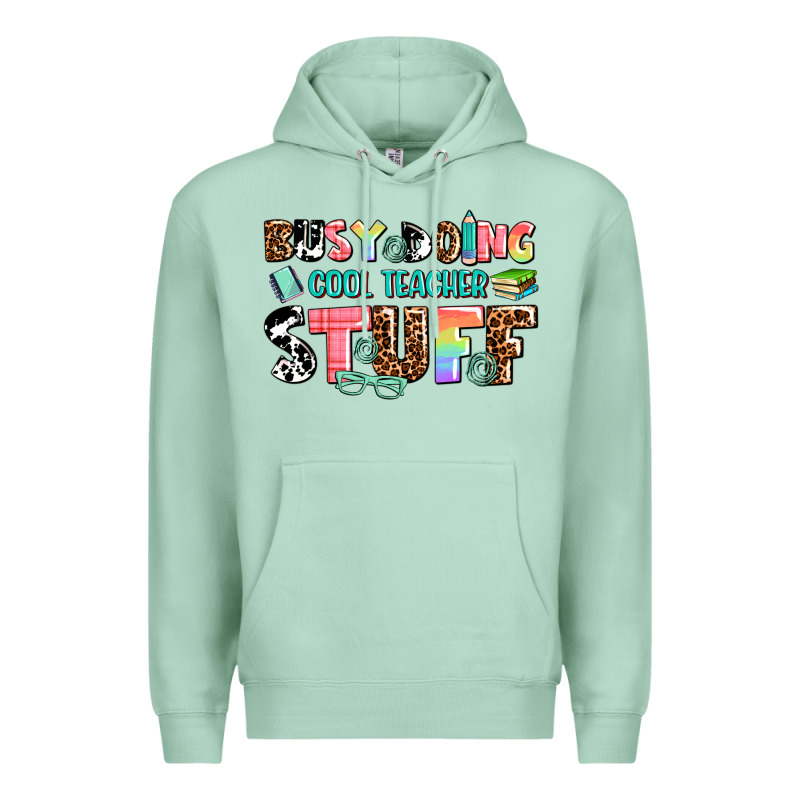 Busy Doing Cool Teacher Stuff Premium Hoodie by AdoDesignShop | Teevron
