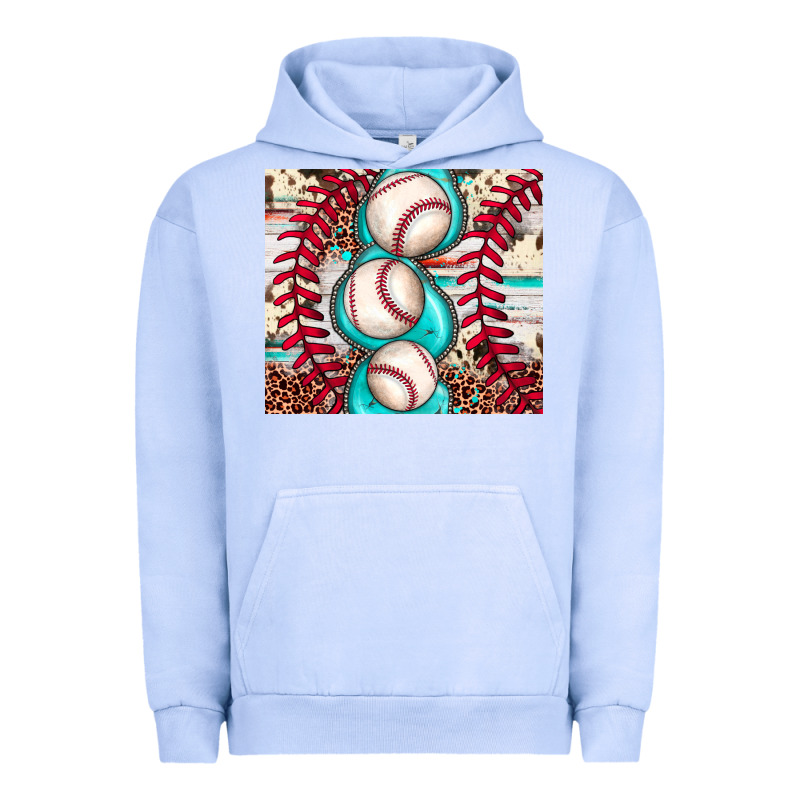 Baseball Leopard Cowhide Turquoise Urban Hoodie by JahusDesignShop | Teevron