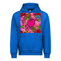 Cobalt valentines day flower heart with leopard seamless pattern Urban Hoodie - BundleAndBundleShop