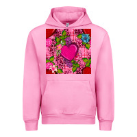 Fuchsia Pink valentines day flower heart with leopard seamless pattern Urban Hoodie - BundleAndBundleShop
