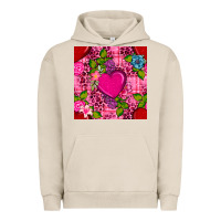 Pigment French Oak valentines day flower heart with leopard seamless pattern Urban Hoodie - BundleAndBundleShop