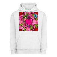 Pigment Lunar Rock valentines day flower heart with leopard seamless pattern Urban Hoodie - BundleAndBundleShop