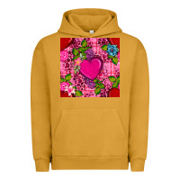 Pigment Peanut Butter valentines day flower heart with leopard seamless pattern Urban Hoodie - BundleAndBundleShop
