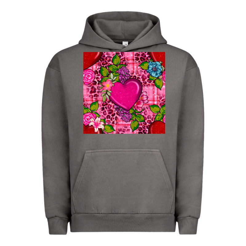 Valentines Day Flower Heart With Leopard Seamless Pattern Urban Hoodie by BundleAndBundleShop | Teevron