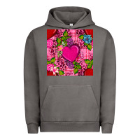 Pigment Tornado valentines day flower heart with leopard seamless pattern Urban Hoodie - BundleAndBundleShop