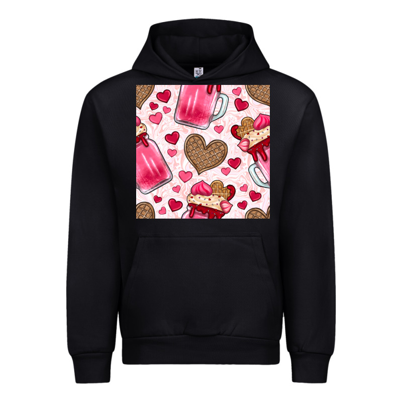 Valentines Day Milkshake Seamless Pattern Urban Hoodie by BundleAndBundleShop | Teevron