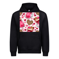 Foreset Green valentines day milkshake seamless pattern Urban Hoodie - BundleAndBundleShop