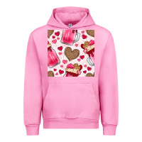 Fuchsia Pink valentines day milkshake seamless pattern Urban Hoodie - BundleAndBundleShop