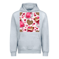 Heather Grey valentines day milkshake seamless pattern Urban Hoodie - BundleAndBundleShop