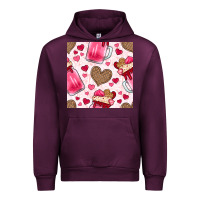 Mauve Wine valentines day milkshake seamless pattern Urban Hoodie - BundleAndBundleShop