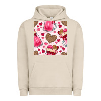 Pigment French Oak valentines day milkshake seamless pattern Urban Hoodie - BundleAndBundleShop