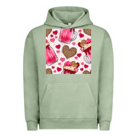 Pigment Oil Green valentines day milkshake seamless pattern Urban Hoodie - BundleAndBundleShop