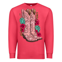 Cardinal floral cowgirl boots Premium Sweatshirt - texasbilliewilder