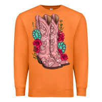 Carrot floral cowgirl boots Premium Sweatshirt - texasbilliewilder