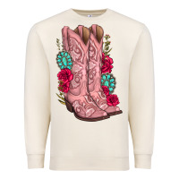 Sandshell floral cowgirl boots Premium Sweatshirt - texasbilliewilder