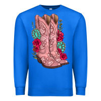 True Royal floral cowgirl boots Premium Sweatshirt - texasbilliewilder