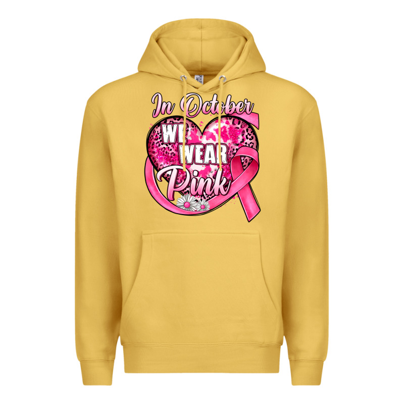 In October We Wear Pink Heart Premium Hoodie by JahusDesignShop | Teevron